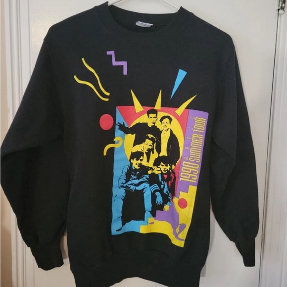 Anvil Tops - Vintage Anvil 1990 New Kids On The Block Magic Summer Tour Sweatshirt Size M
